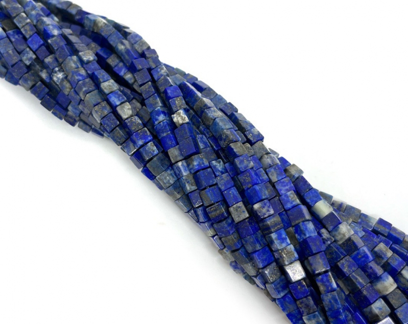 Бусины Лазурит форма кубик размеры 4мм 6мм 4 мм Синий