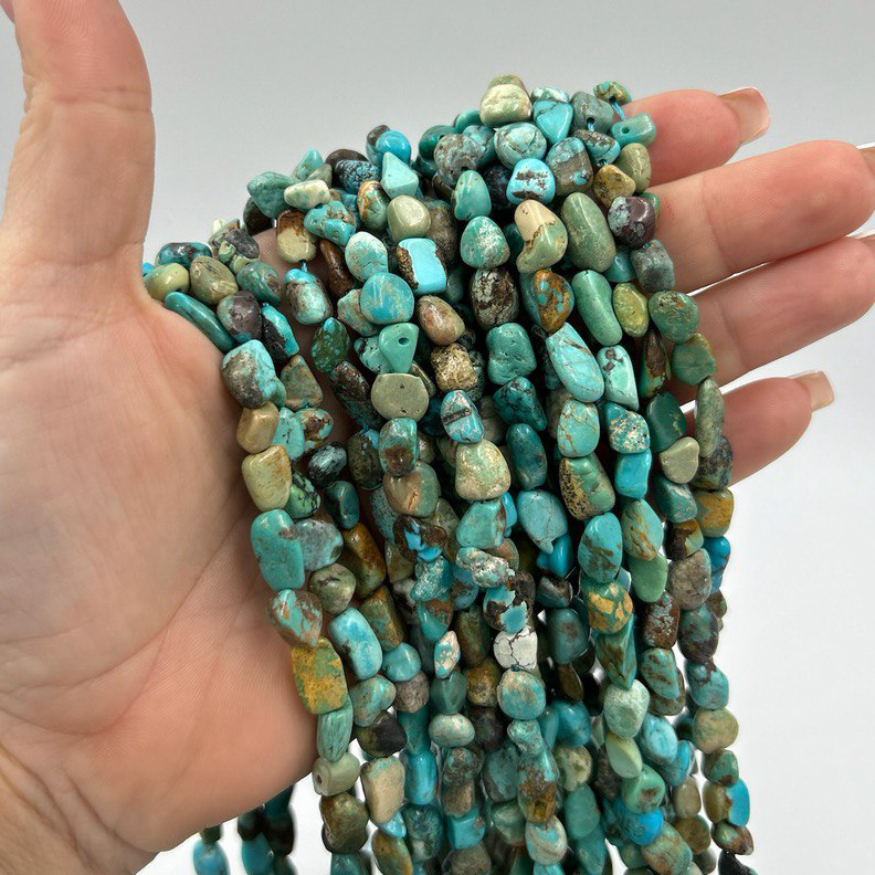 Бусины Бирюза форма галтовка размер 6-8*8-10мм натуральный камень