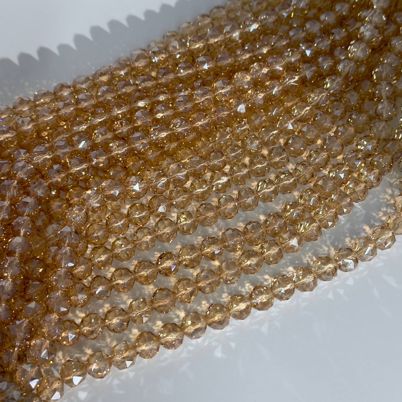 Бусины стеклянные размер 10мм цвет золотистый